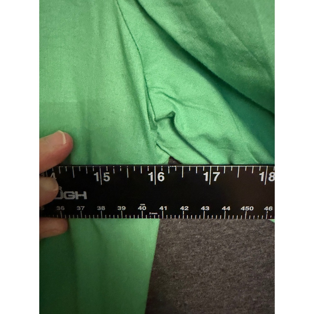 New LOFT Kelly Green Puff Sleeve‎ Tiered Midi Dress Button Front Casual Size 4 - Picture 5 of 9